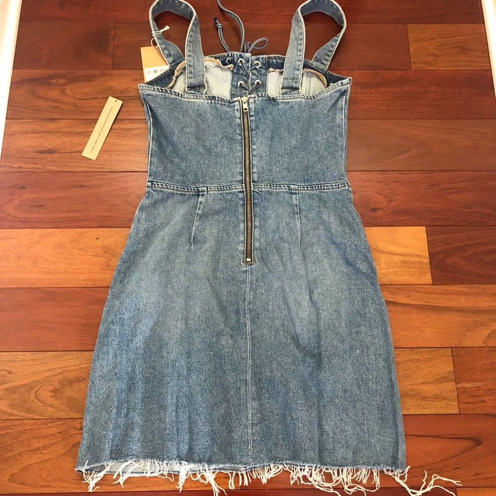 BNWT Reformation Kayla Denim Lace-up Dress 4 & 6 - Picture 3 of 7